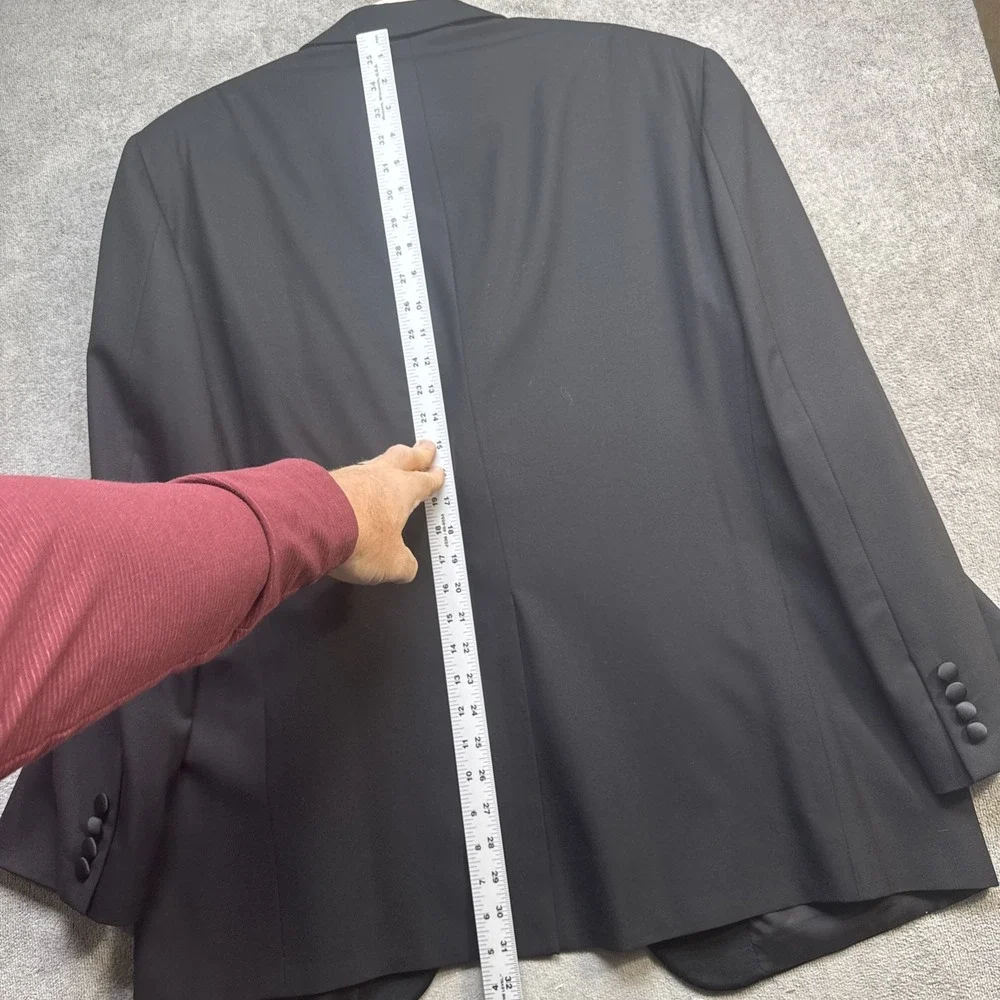 Samuelsohn wool tuxedo jacket black satin‎ lapel formal dinner blazer mens 46R